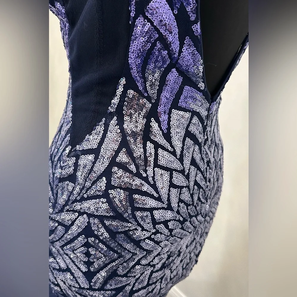 Jovani Navy Peri Beaded Mermaid Gown - Picture 4 of 5